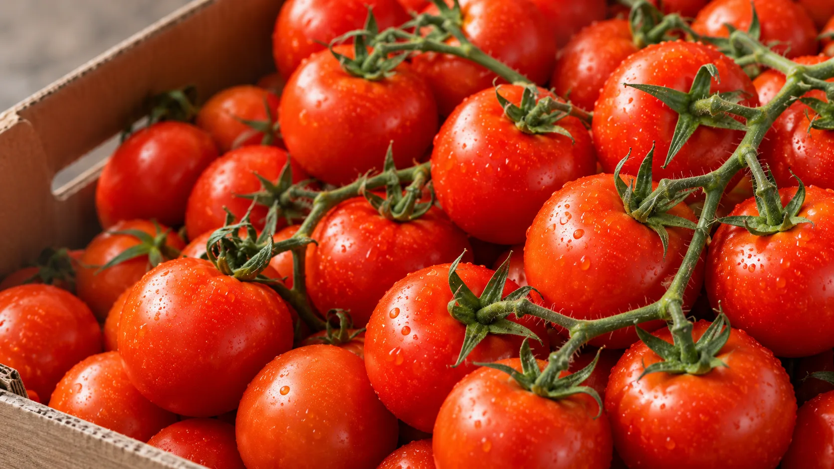 Tomates selecionados na operação da EJP Hortifruti, avaliados antes da separação